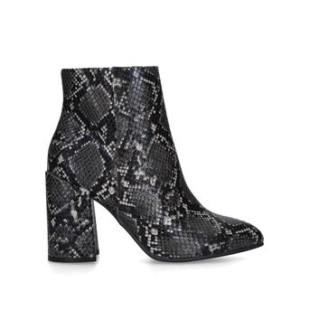 Therese Grey Snake Print Block Heel Ankle Boots from Steve Madden
