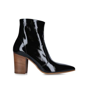 Sculpture Black Patent Block Heel Ankle Boots from Carvela