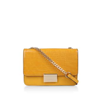 Bee Midi Cross Body Mustard Croc Print Cross Body Bag from Carvela