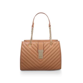 Celina Quilted Tote Tan Quilted Tote Bag from Carvela