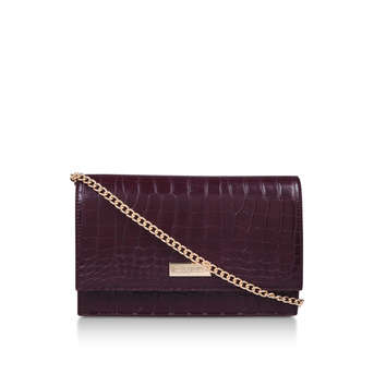 wine coloured clutch bag