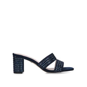 Kianni Mule Navy Embellished Block Heel Mules from Carvela