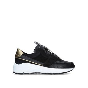 Robbie Sm Tape Sneaker Black Trainer With Branded Tongue from Steve Madden