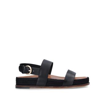 Kin Black Leather Flatform Sandals from Carvela