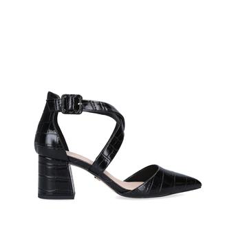 Arabella Black Croc Print Block Heel Courts from KG Kurt Geiger