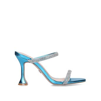 Foster Blue Embellished Fluted Heel Sandals from KG Kurt Geiger