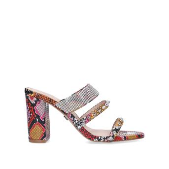 Freya Snake Print Embellished Block Heel Mules from KG Kurt Geiger