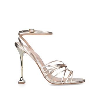 Glowing Gold Strappy Fluted Heel Sandals from Carvela