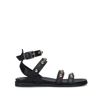 Kingston Black Embellished Flat Sandals from Carvela