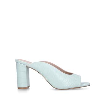 Grace Pale Green Croc Print Block Heel Mules from Carvela