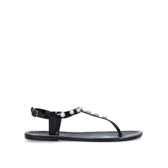 Delilah Black Embellished Flat Sandals from Miss KG
