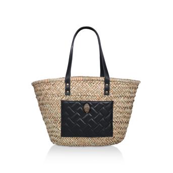 Kensington Basket Shopper Beige Eagle Embellished Shopper Bag from Kurt Geiger London