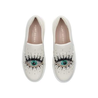 Leah Eye White Eye Embellished Sneakers from Kurt Geiger London