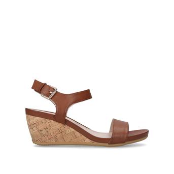Sparkle Tan Mid Heel Wedge Sandals from Carvela