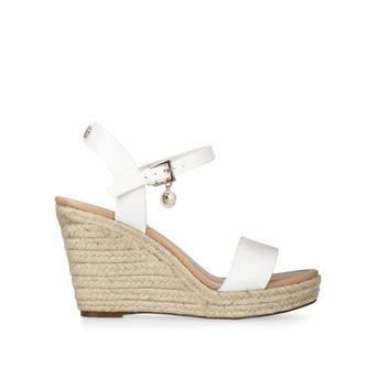 Paulina White Mid Heel Wedge Sandals from Miss KG