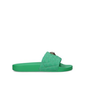 Meena Eagle Green Quilted Sliders from Kurt Geiger London