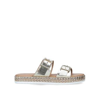 Khain Mule Gold Two Strap Leather Sandals from Carvela