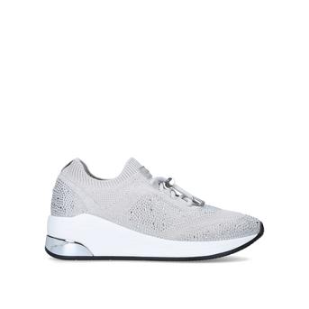 Jetson Bling Toggle Silver Knitted Sporty Sneakers from Carvela