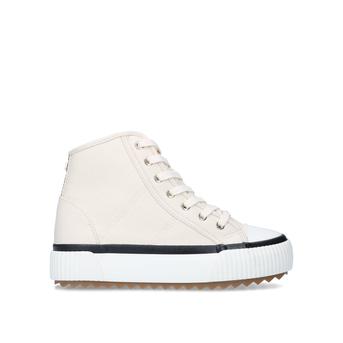 Liason High Top Cream High Top Canvas Sneakers from Carvela