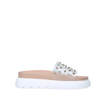 Brownie Stud Clear Gold Stud Detail Mules from Carvela
