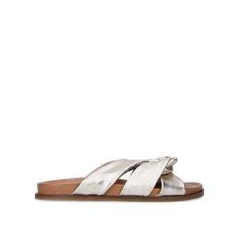 Solo Gold Knot Detail Leather Slider Sandals from Carvela Comfort