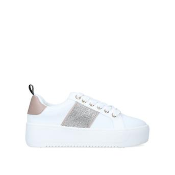 Vegan Lighter Gem White Vegan Embellished Chunky Sneakers from KG Kurt Geiger