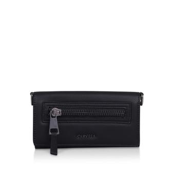 Jordan Oversized Zip Wallet Black Textured Zip Wallet from Carvela