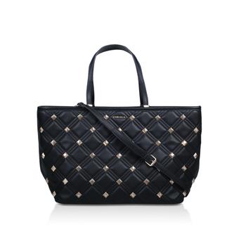 Gigi Quilt Stud Shopper Black Studded Shopper Bag from Carvela