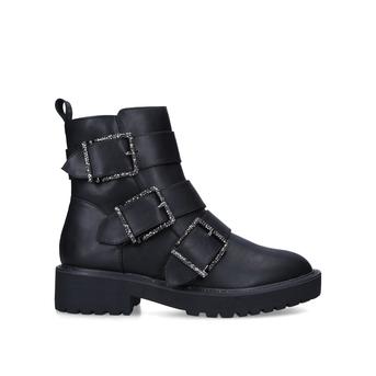 flat biker ankle boots
