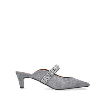 kurt geiger silver court shoes