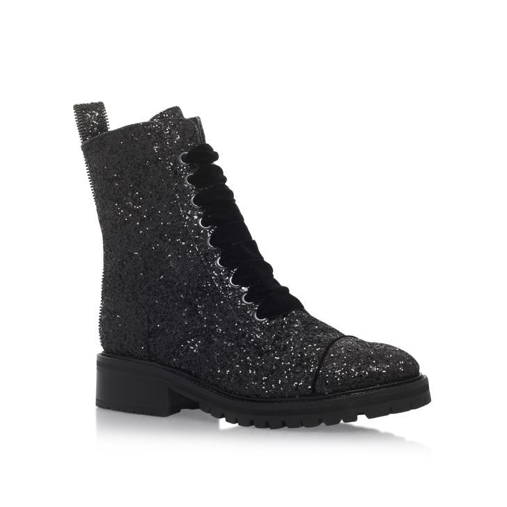 Sparkle Black Lace Up Boots By KG Kurt 