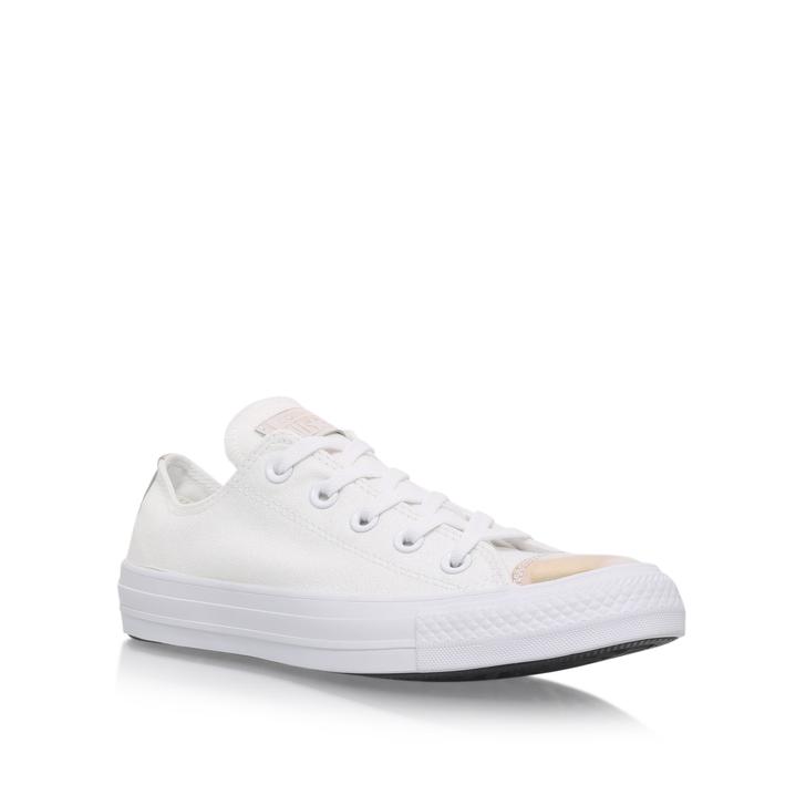 Brush Off Toecap Low White Flat Lace Up Trainers By Converse | Kurt Geiger