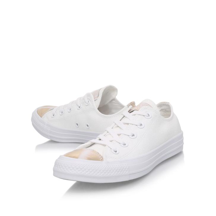 converse white brush off toecap low flat lace up sneakers