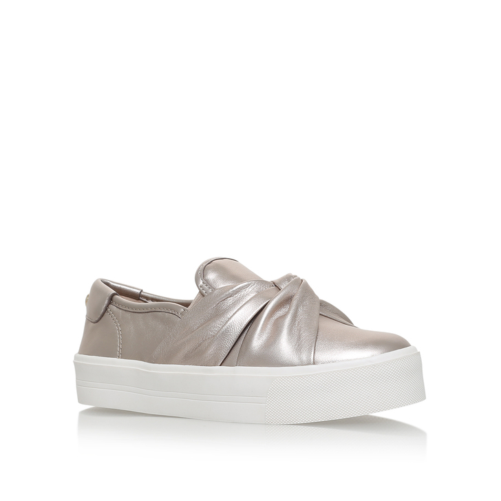 Loren Pewter Flat Slip On Trainers By 