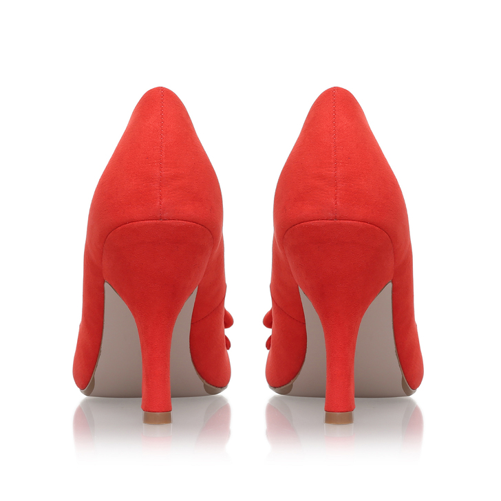 red medium heel shoes