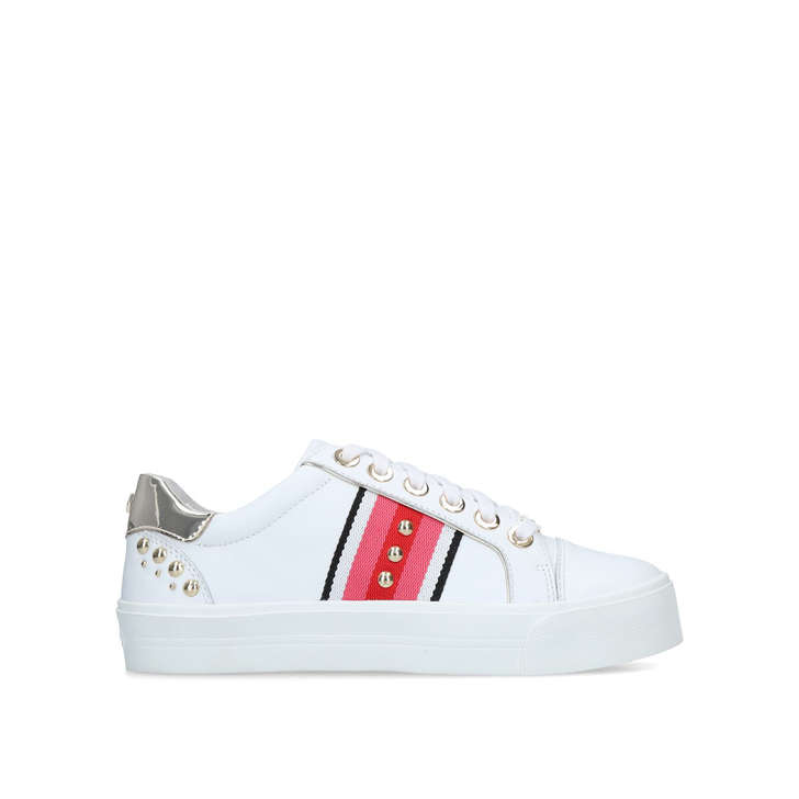 Lax White Low Top Trainers By Carvela | Kurt Geiger