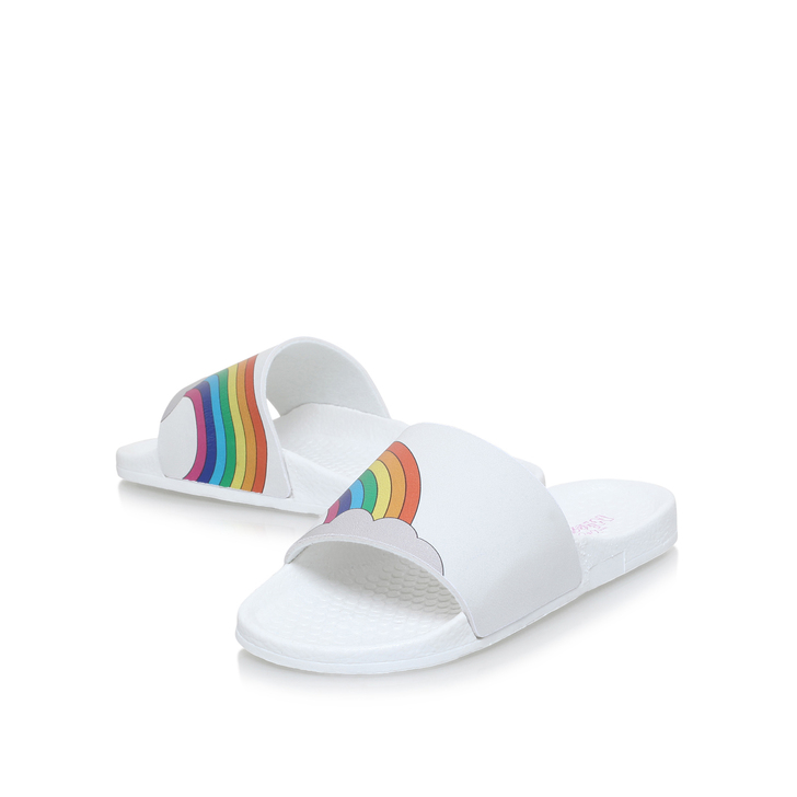 Rainbow Slider Girls White Slider Sandals By Mini Miss KG | Kurt Geiger