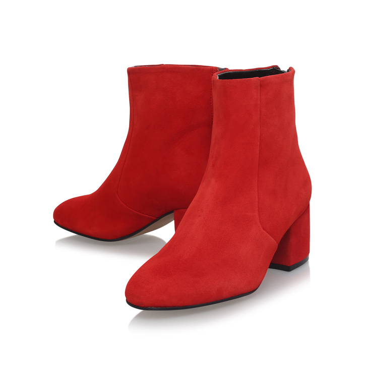 Slim Red Mid Heel Ankle Boots By Carvela | Kurt Geiger