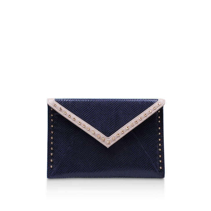 carvela navy clutch bag