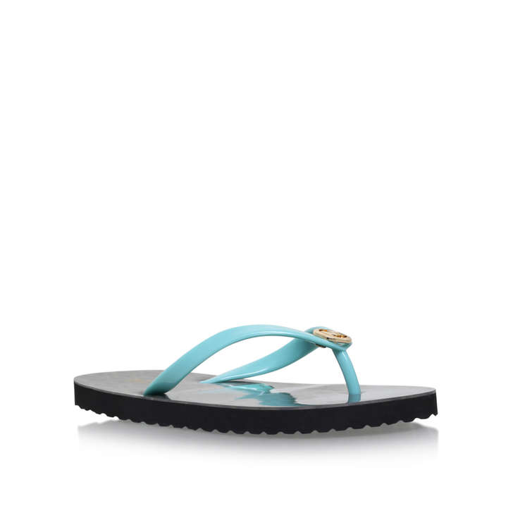 michael kors blue flip flops