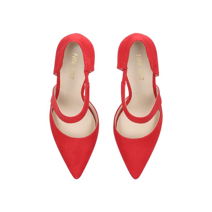 Kremi Red Mid Heel Court Shoes By Nine 