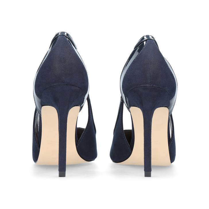 Krest Navy Mid Heel Court Shoes By 