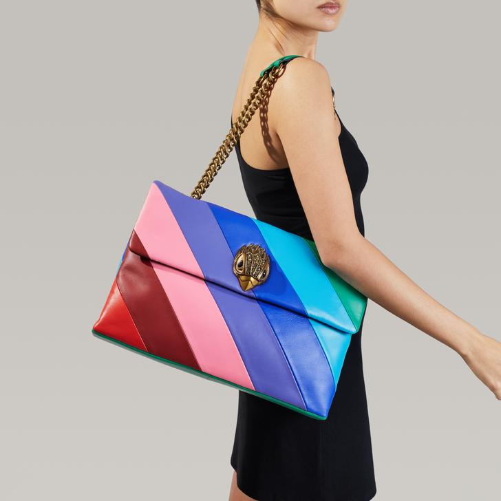 lthr xxl kensington bag rainbow leather