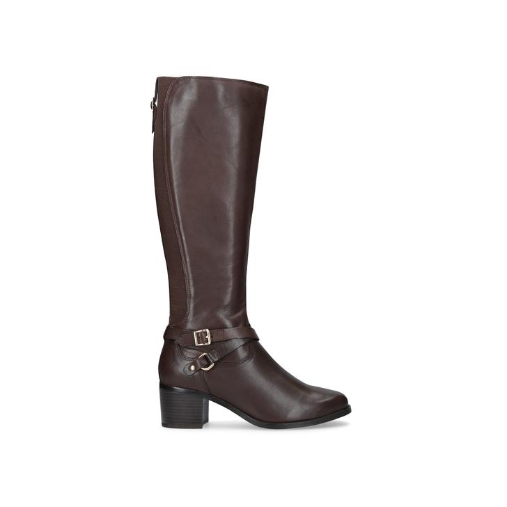 Raleigh Brown Mid Heel Knee Boots By 