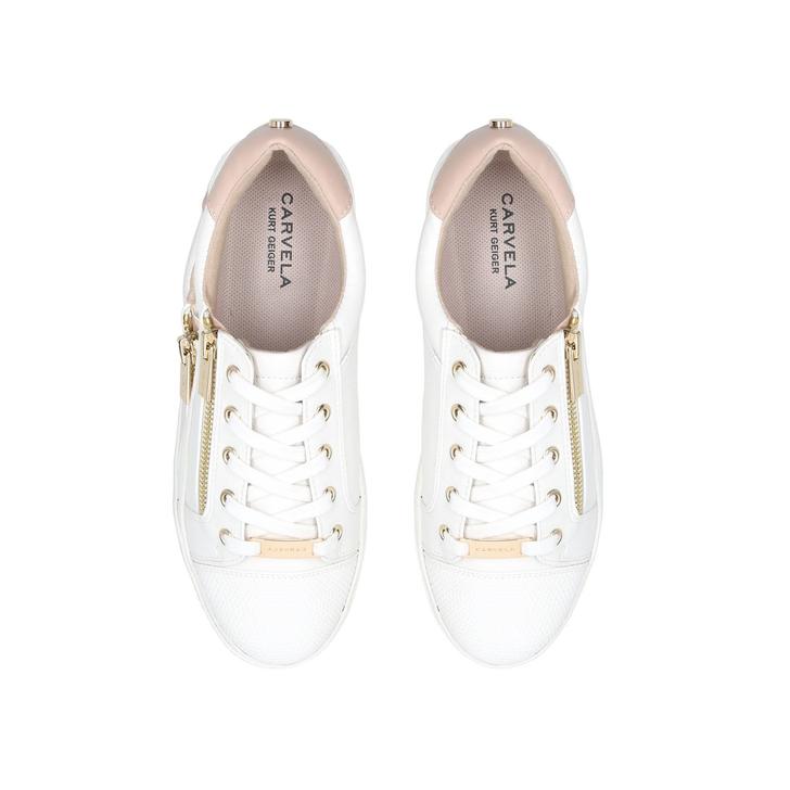 Jagged White Zip Sneakers By Carvela 