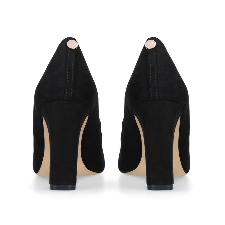 black leather court shoes block heel