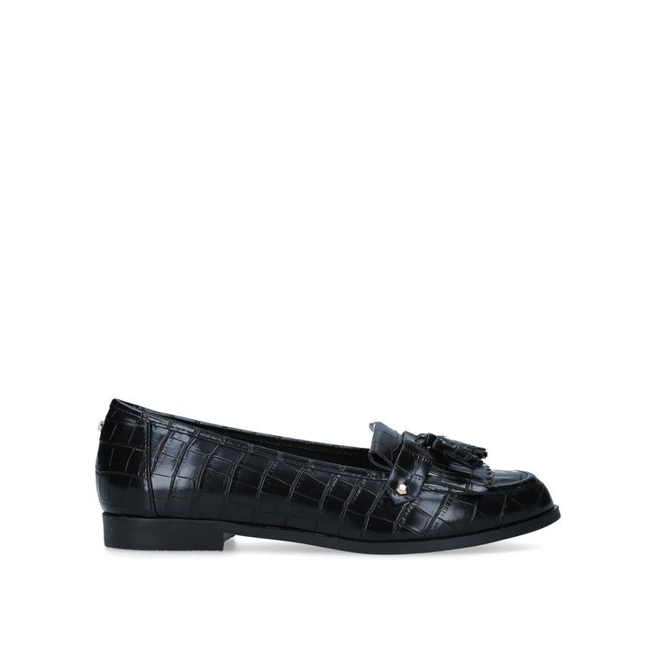 Magpie Black Croc Tassel Loafers By 