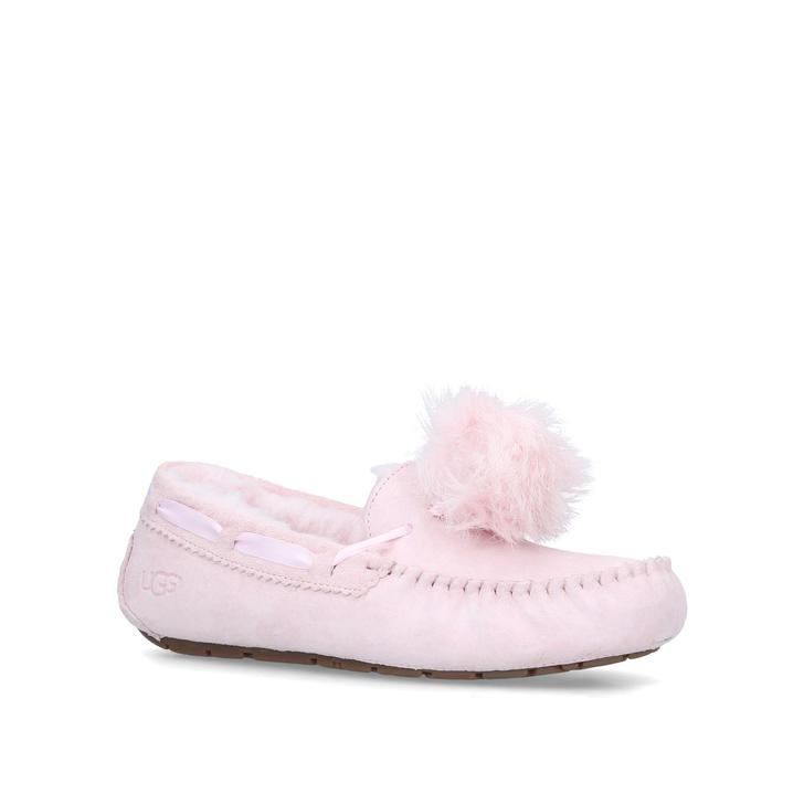 Dakota Pom Pom Pink Suede Slippers By 