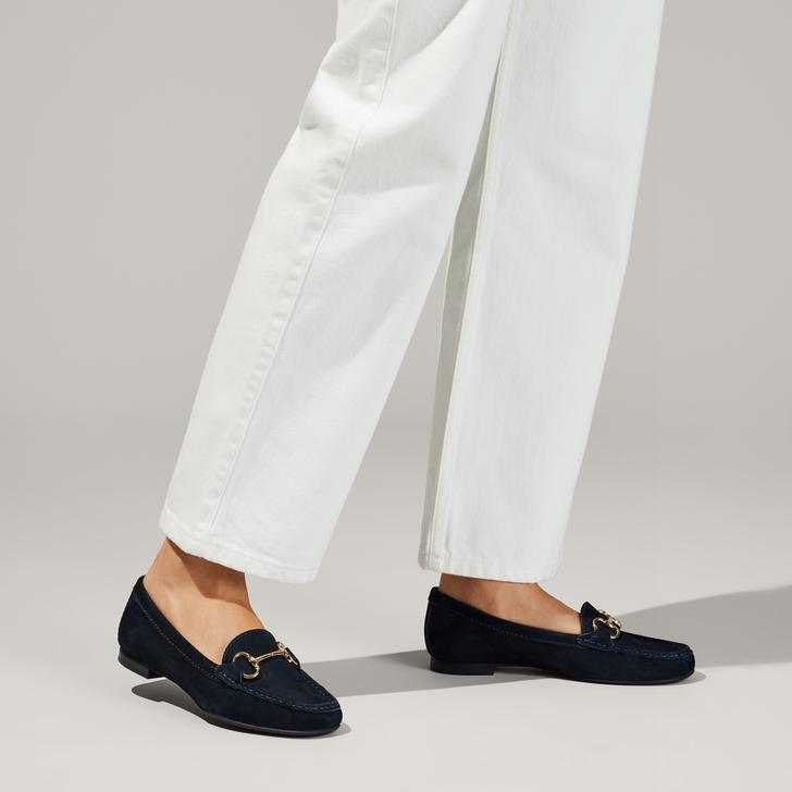 Cindy Navy Buckle Loafers By Carvela 