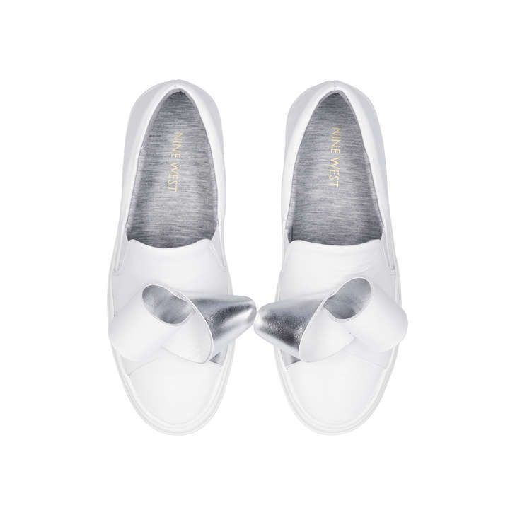 White Low Top Trainers By Nine West 